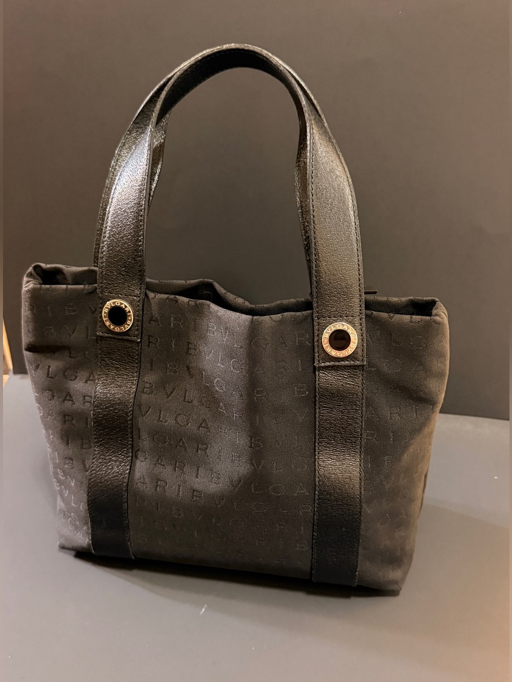🖤Authentic Bvlgari Logomania Black Canva And Leather Tote 🖤 COA🖤